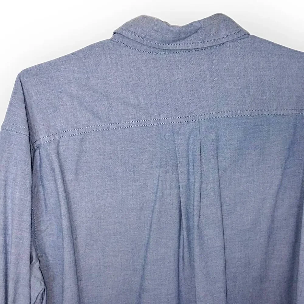 Eddie Bauer Mens Blue Oxford Long‎ Sleeves Sz XL Classicore Preppy Long Sleeves